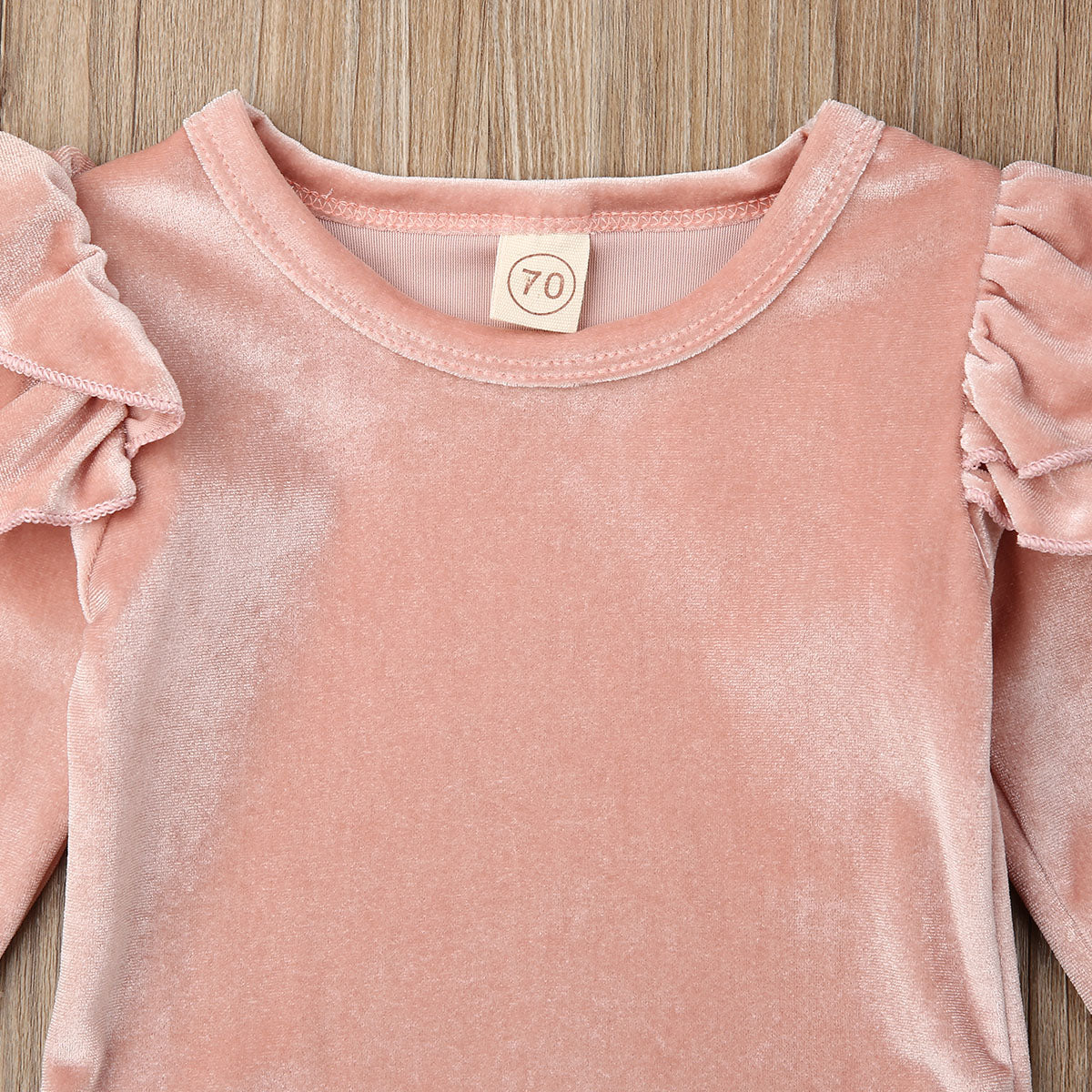 Velveteen Ruffle Sleeve Romper