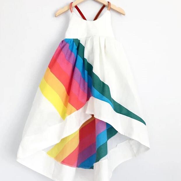 High Low Rainbow Dress - Abby Apples Boutique