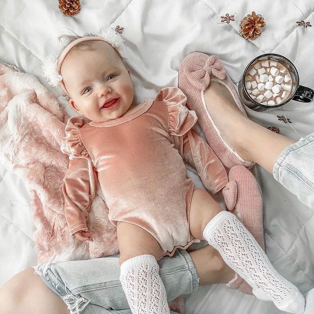 Velveteen Ruffle Sleeve Romper