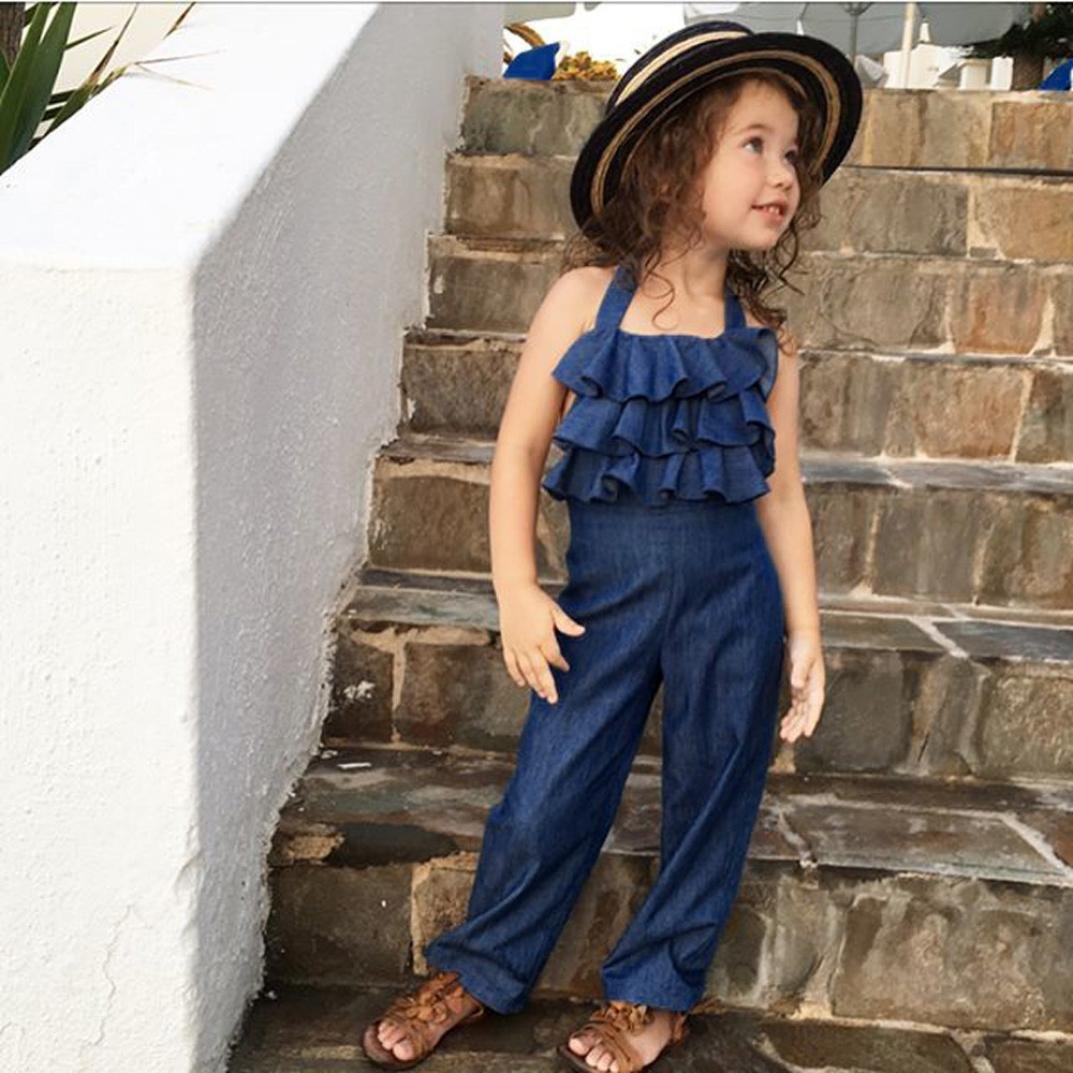 Amanda Ruffle Denim Jumpsuit - Abby Apples Boutique