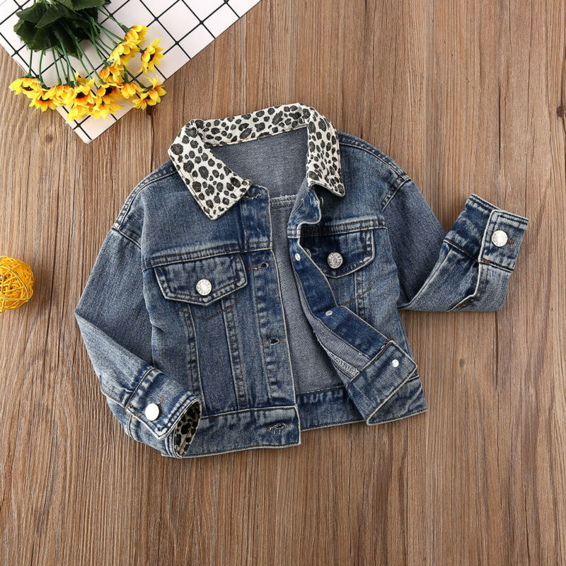 Vicki Leopard Collar Denim Jacket