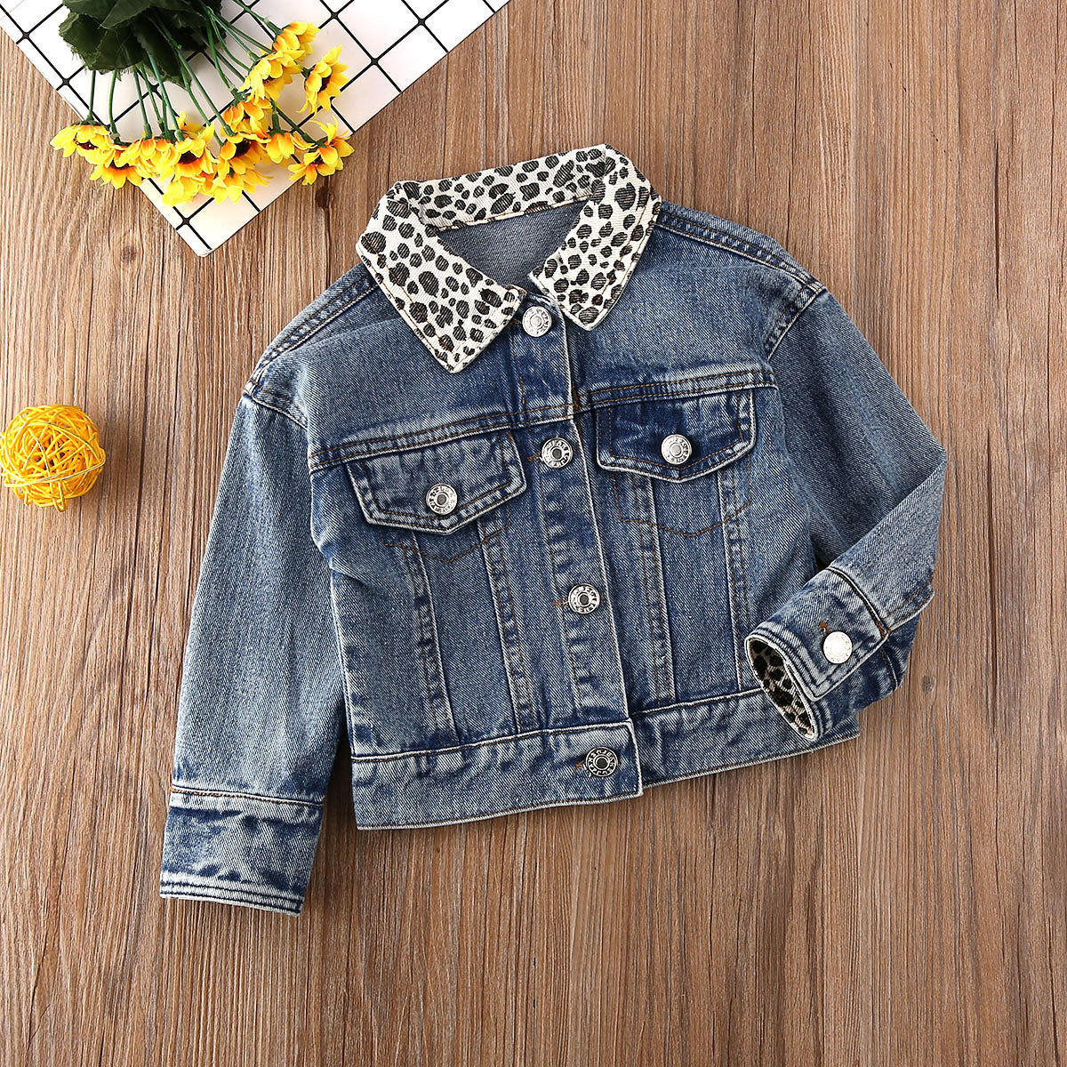Vicki Leopard Collar Denim Jacket