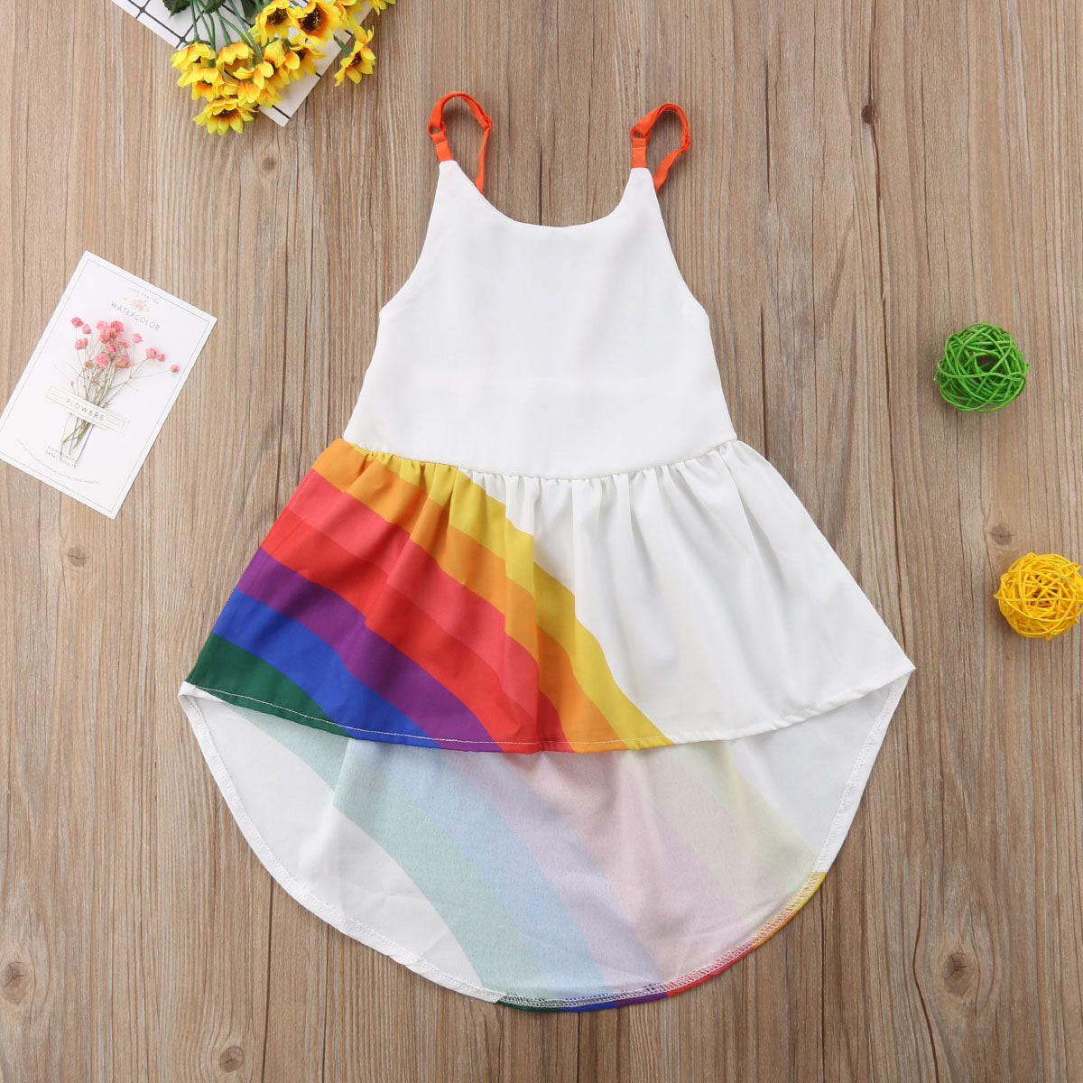 High Low Rainbow Dress - Abby Apples Boutique