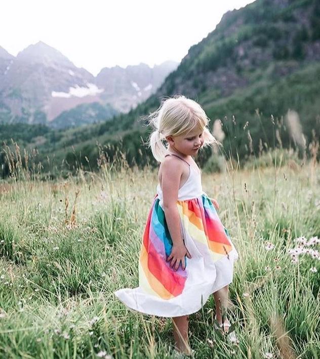 High Low Rainbow Dress - Abby Apples Boutique