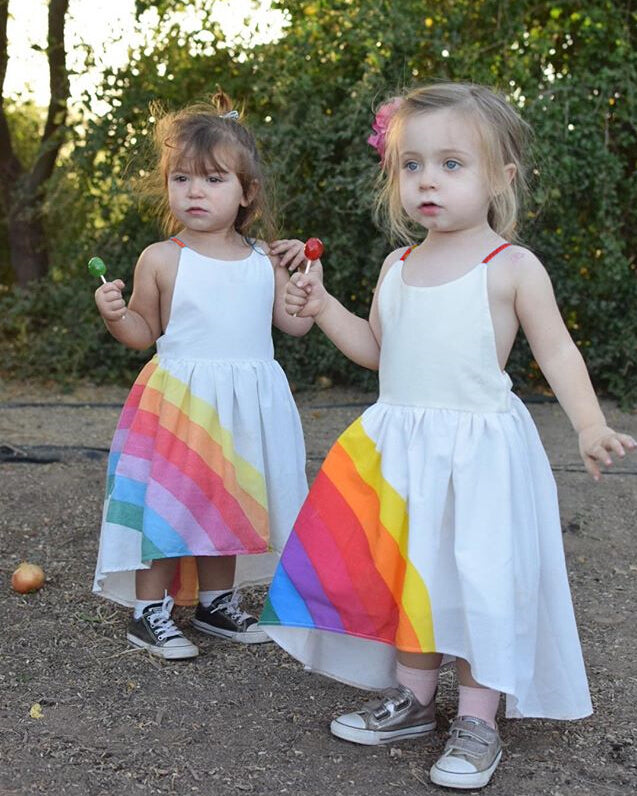 High Low Rainbow Dress - Abby Apples Boutique