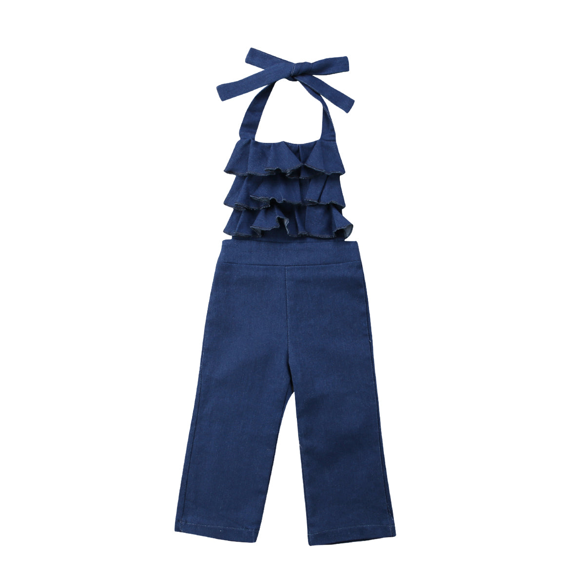 Amanda Ruffle Denim Jumpsuit - Abby Apples Boutique
