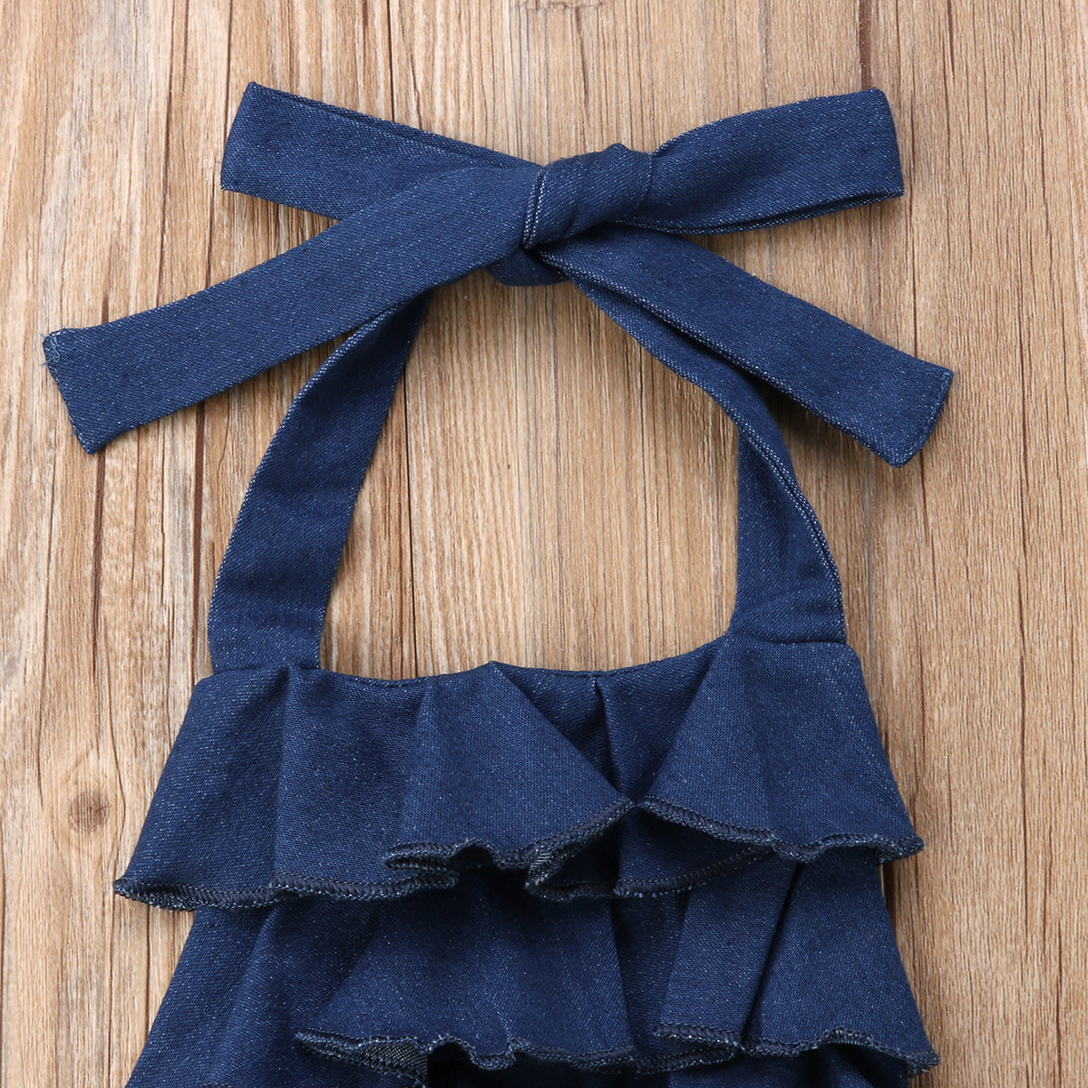 Amanda Ruffle Denim Jumpsuit - Abby Apples Boutique