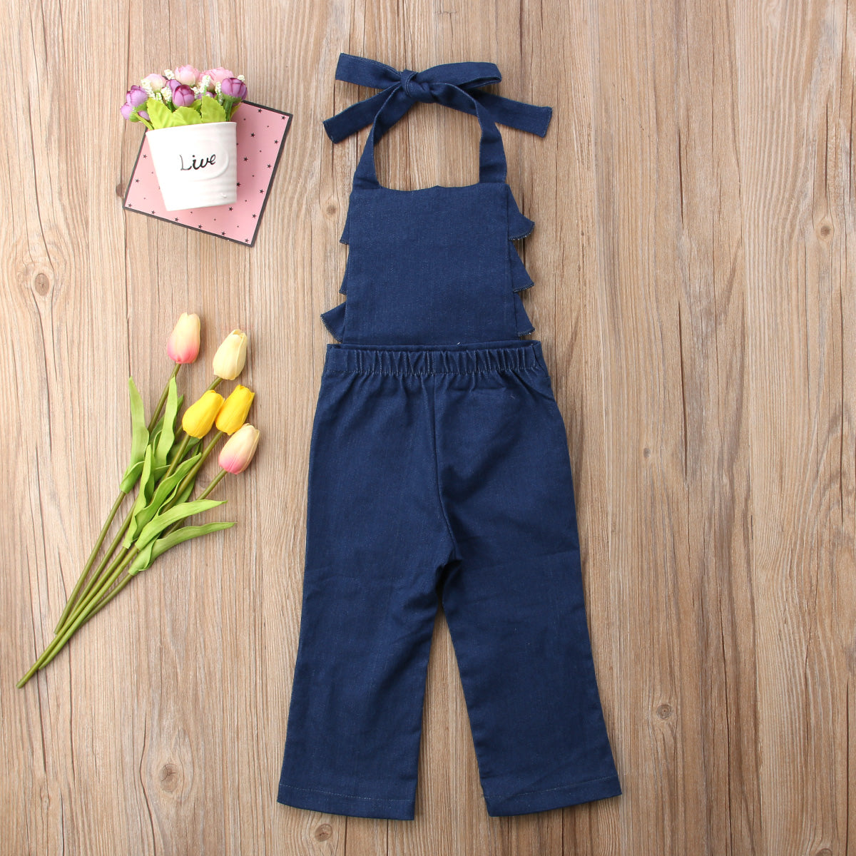 Amanda Ruffle Denim Jumpsuit - Abby Apples Boutique