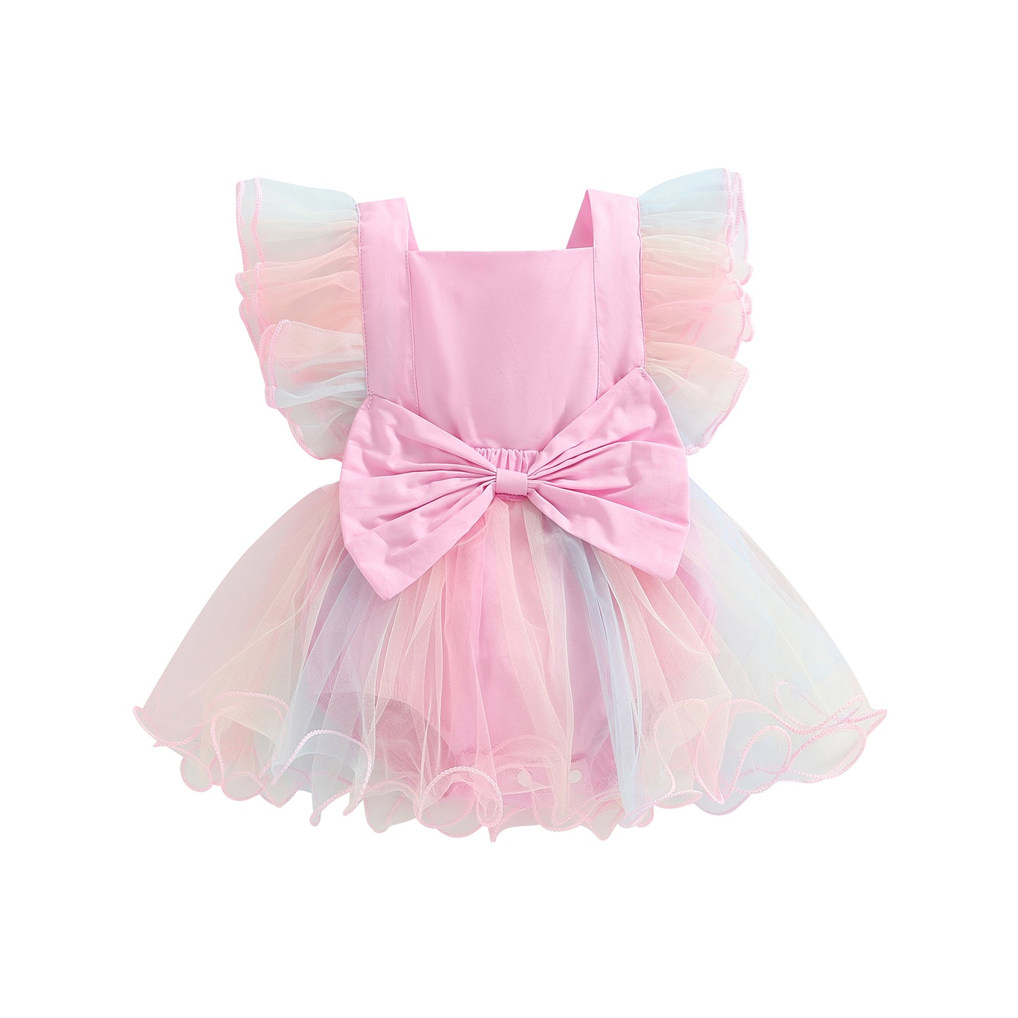 Rainbow Tulle Bowtie Romper