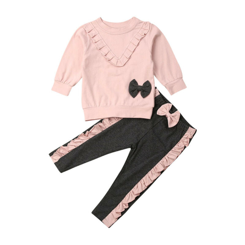 Pink and Black Contrasting Bow Set