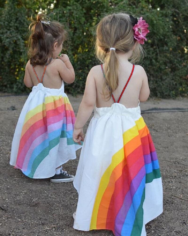 High Low Rainbow Dress - Abby Apples Boutique