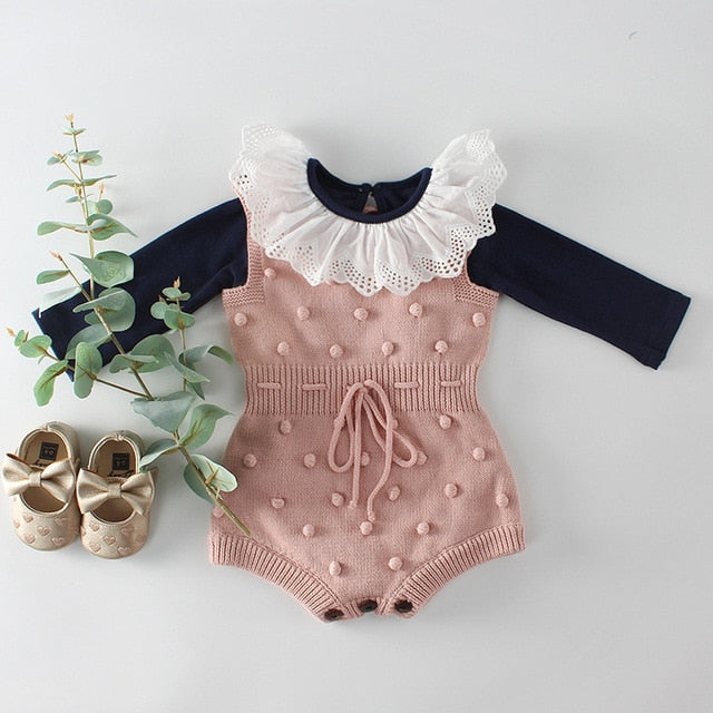Meryl Sleeveless Knit Pom Pom Romper - Abby Apples Boutique