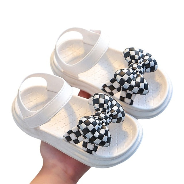 Plaid Bow Sandals