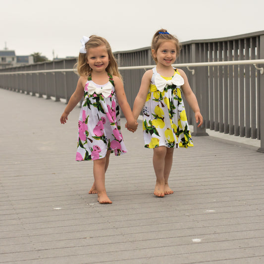 Michelle Lemon Bow Dress