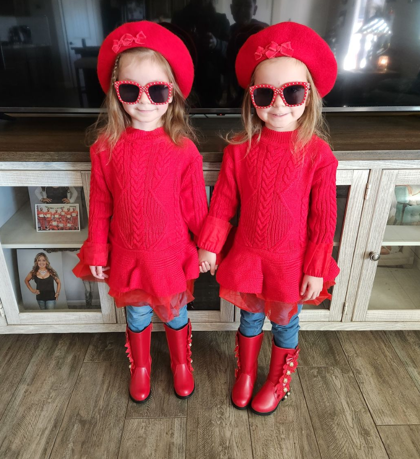 Girls red sweater sales dress