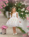 Madi Tie Strap Floral Tulle Dress