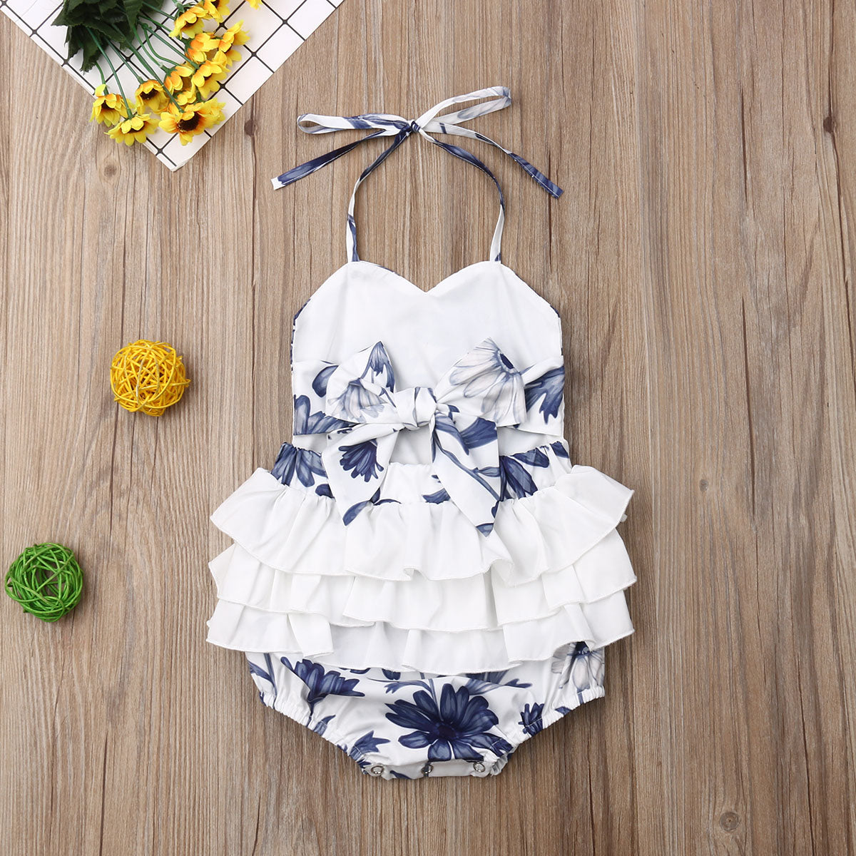 Spring Daisy Romper - Abby Apples Boutique