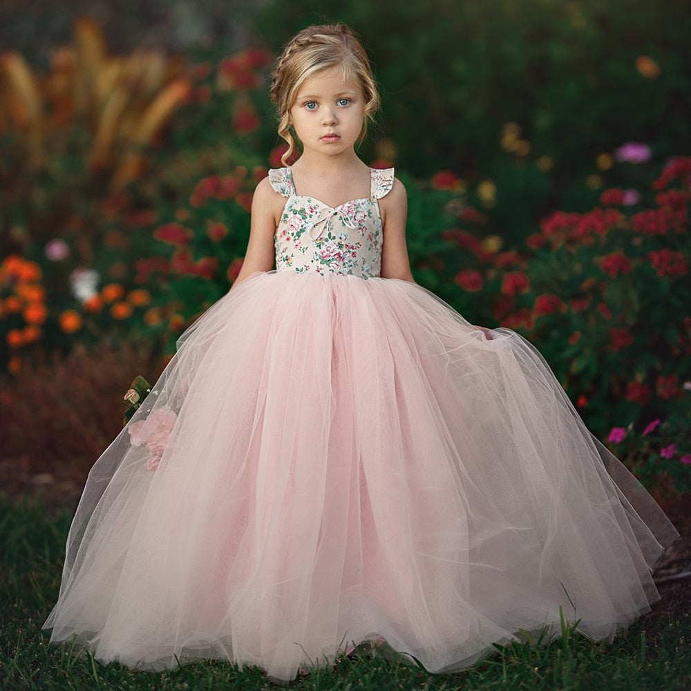 Floral Princess Tutu Dress - Abby Apples Boutique