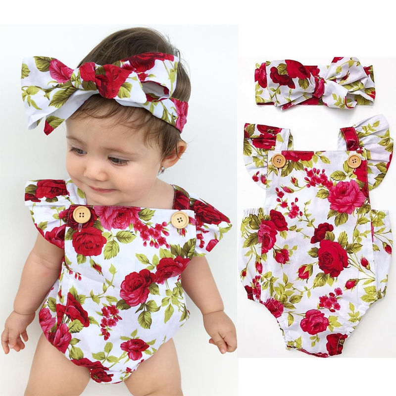 Rosy Floral Romper - Abby Apples Boutique