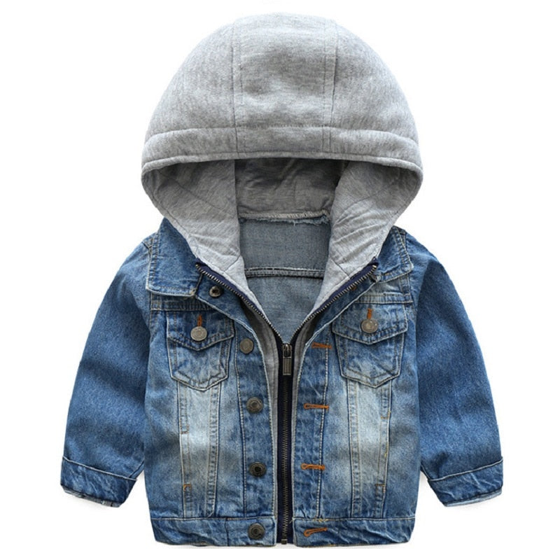 Hooded Denim Jacket - Abby Apples Boutique