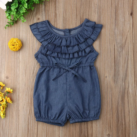 Lily Denim Ruffles Romper