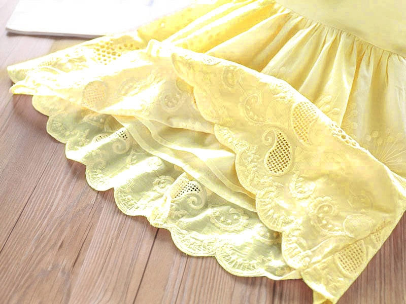 Isla Ruffle Neck Embroidery Dress