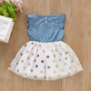 Everly Denim Polka Dot Tutu Dress