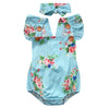 Blue Floral 2 Piece Onesie - Abby Apples Boutique