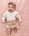Hearts & Pom Pom Knitted Romper