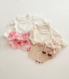 Hearts & Pom Pom Knitted Romper