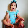 Blue Floral 2 Piece Onesie