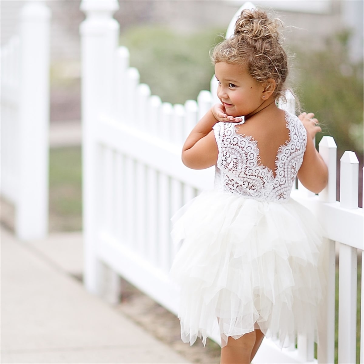 White lace 2025 tutu dress