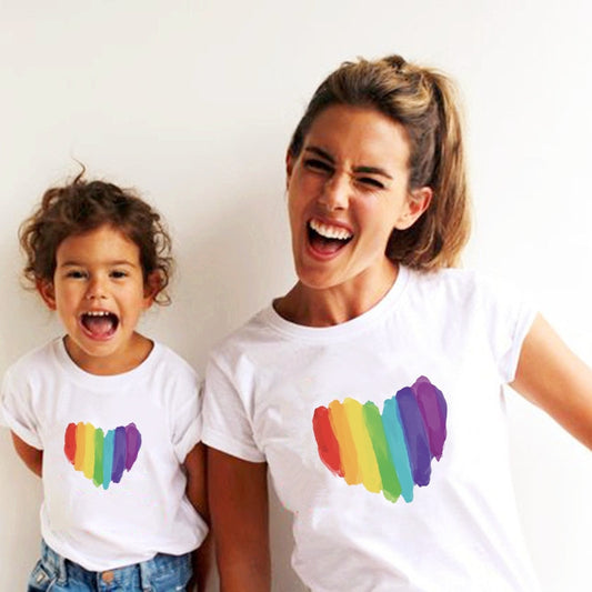 Mommy & Me Rainbow Heart Shirt