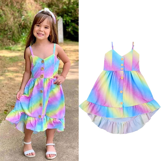 Mimi Pastel Rainbow High Low Dress
