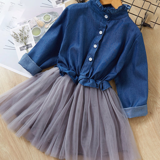 Daphne Denim Tutu Dress - Abby Apples Boutique