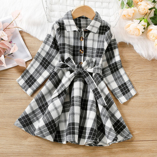 Shania Plaid Belted Shirt Dress
