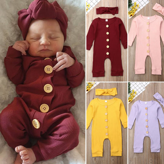 Karley Long Sleeve Button Onesie