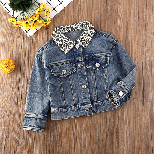 Vicki Leopard Collar Denim Jacket