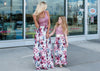 Mommy & Me Sleeveless Floral Long Dress - Abby Apples Boutique