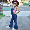 Amelia Denim Overall Bell Bottom Romper 5-7-9 SPECIAL - Abby Apples Boutique