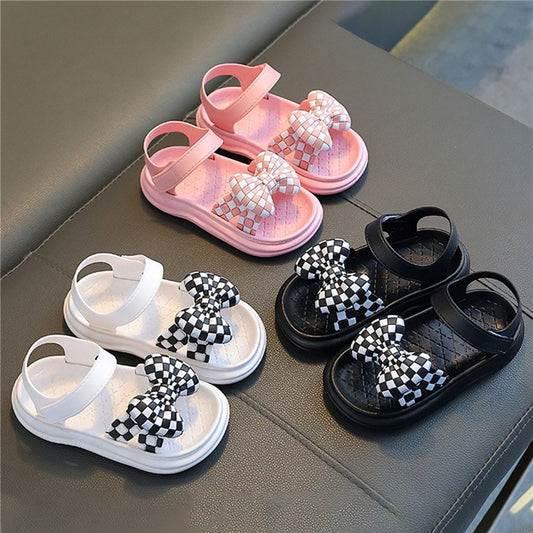 Plaid Bow Sandals