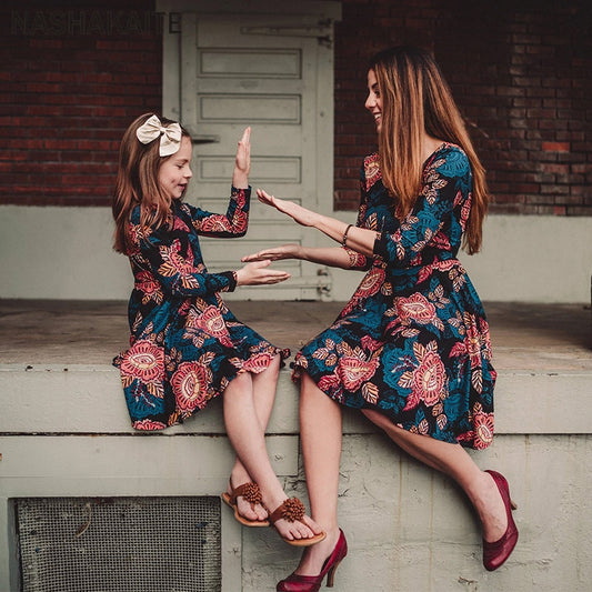 Mom & Me Vintage Floral Mini Dress - Abby Apples Boutique