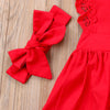 Red Ruffle Lace Romper - Abby Apples Boutique