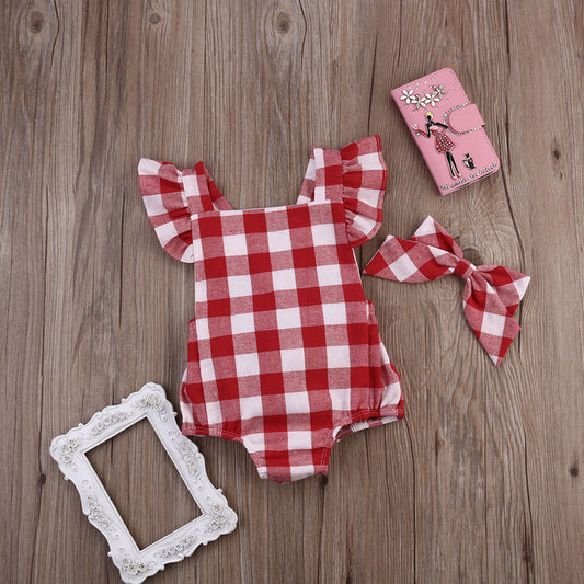 Rosa Plaid Romper