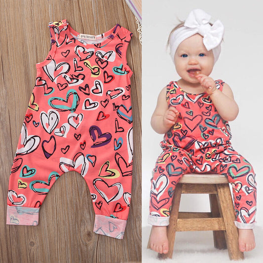 Venus Sleeveless Hearts Romper - Abby Apples Boutique