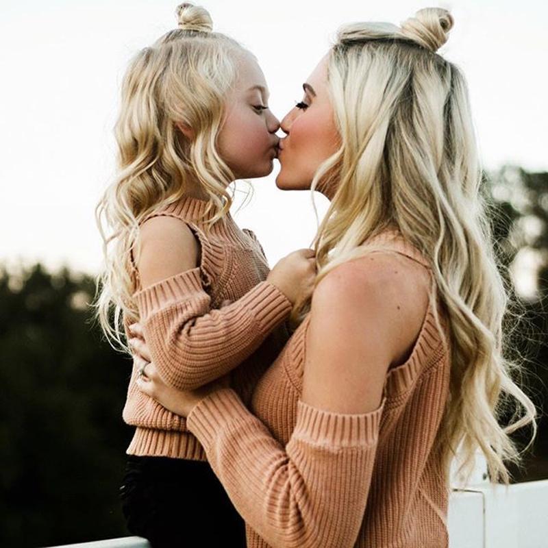 Mom & Me Open Shoulder Sweater - Abby Apples Boutique