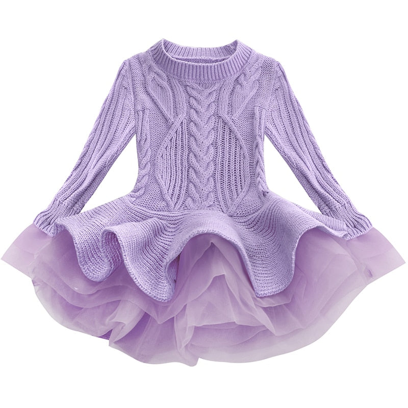 Girls Knit Sweater Tutu Dress - Abby Apples Boutique