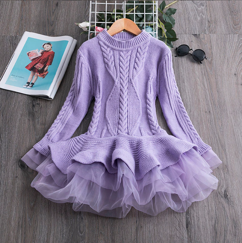 Girls Knit Sweater Tutu Dress
