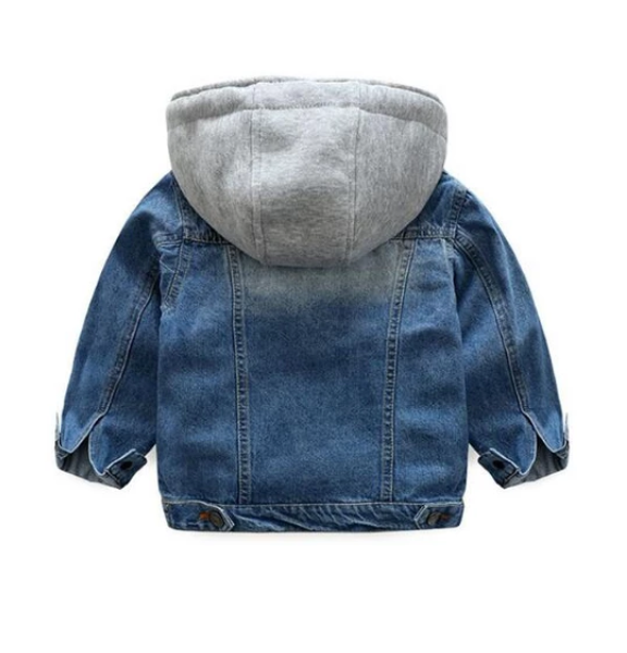 Hooded Denim Jacket - Abby Apples Boutique