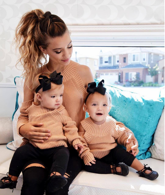 Mom & Me Open Shoulder Sweater - Abby Apples Boutique